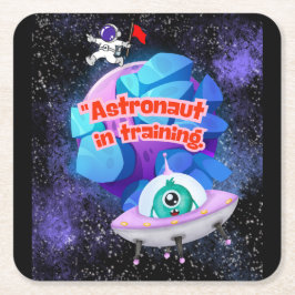 Astronaut Rechteckiger Pappuntersetzer