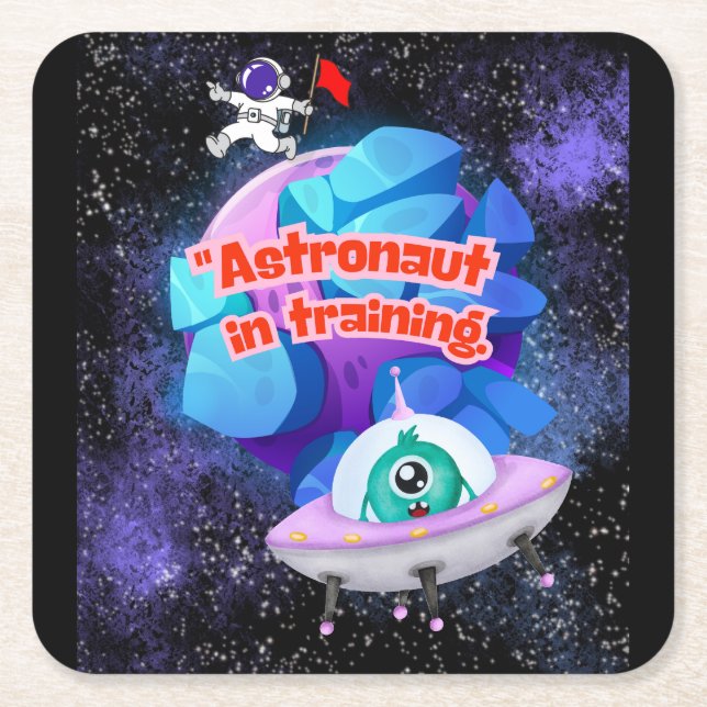 Astronaut Rechteckiger Pappuntersetzer (Vorderseite)