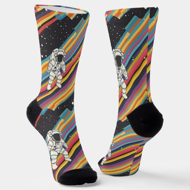 Astronaut-Regenbogensocken - Design für Space Expl Socken (Gewinkelt)