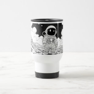 Astronaut-Reisebecher, kosmische Comic-Kunst Reisebecher