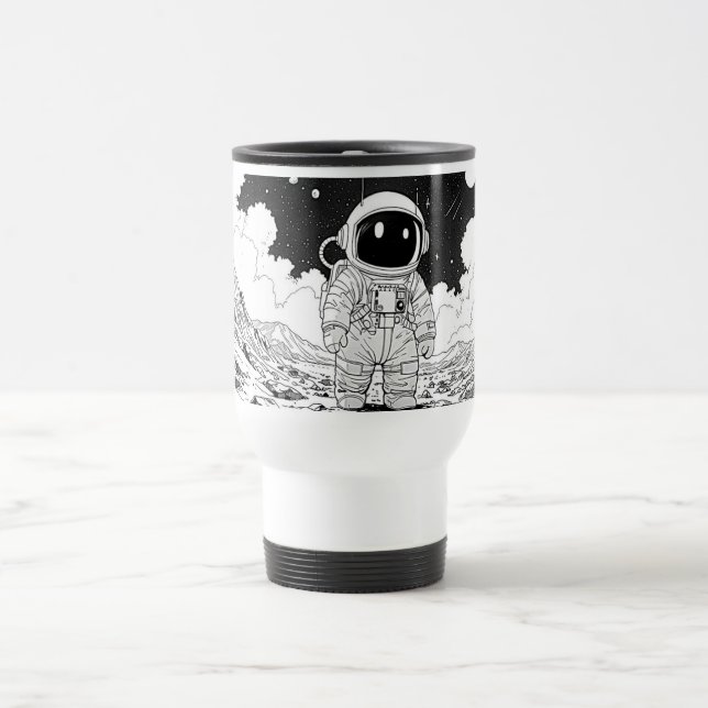 Astronaut-Reisebecher, kosmische Comic-Kunst Reisebecher (Mittel)