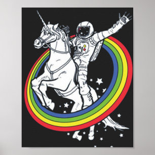 Astronaut reitet auf Einhorn  Poster