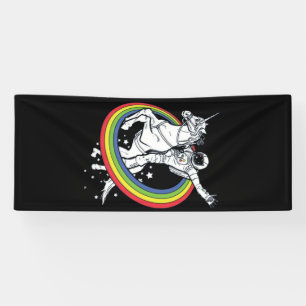 Astronaut reitet Einhorn Banner