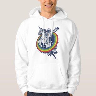 Astronaut Reitet Einhorn Hoodie