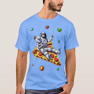 Astronaut Reitet Pizza Scheibe T-Shirt