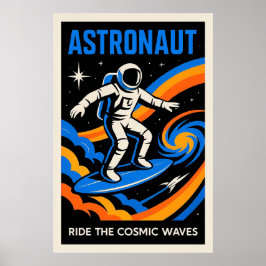 Astronaut: Ride the Cosmic Waves Poster
