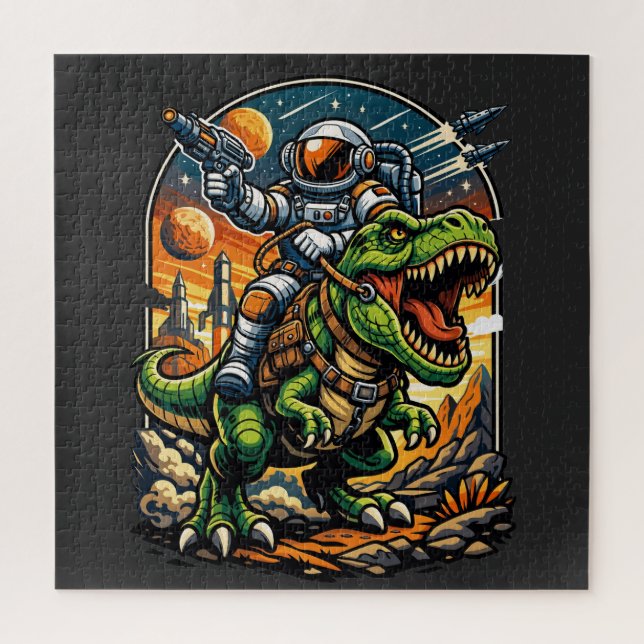 Astronaut Riding a T-Rex – Epic Space Dinosaur (Vertikal)