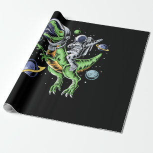 Astronaut Riding T-Rex Dinosaur Astro T-Rex Space Geschenkpapier