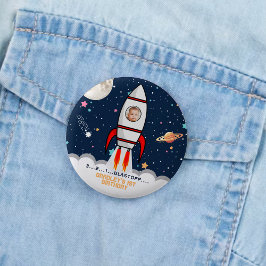 Astronaut Rocket Outer Space 1. Geburtstag Foto Button