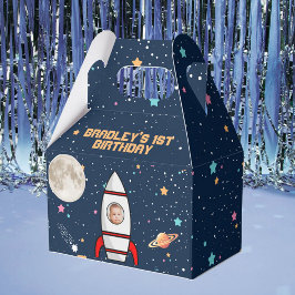 Astronaut Rocket Outer Space 1. Geburtstag Foto Geschenkschachtel
