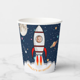 Astronaut Rocket Outer Space 1. Geburtstag Foto Pappbecher
