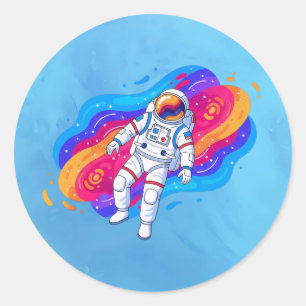 Astronaut Runder Aufkleber