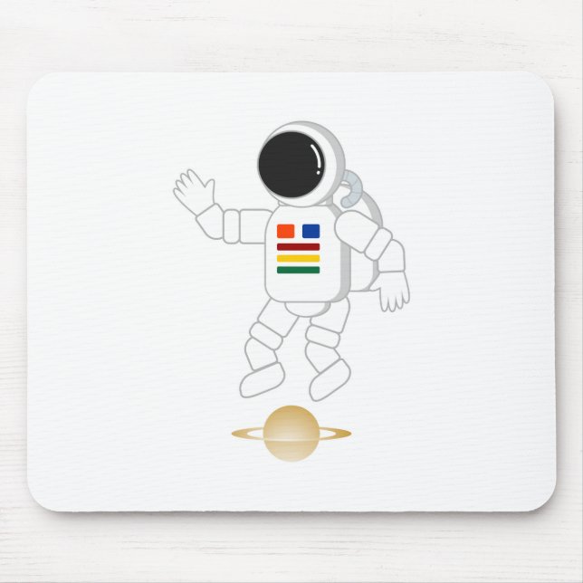 Astronaut Saturn Mousepad (Vorne)