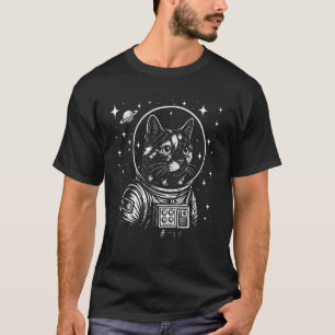 Astronaut Schildpattkatze Weltraum Galaxie Katzenl T-Shirt