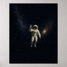 Astronaut schwebt im Weltraum-Poster