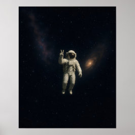 Astronaut schwebt im Weltraum-Poster Poster