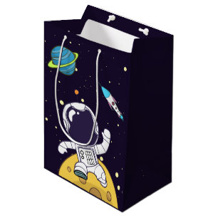 Astronaut schwimmt im Weltraum Mittlere Geschenktüte