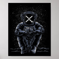 Astronaut sitzt Ripple XRP Krypto zum Mond