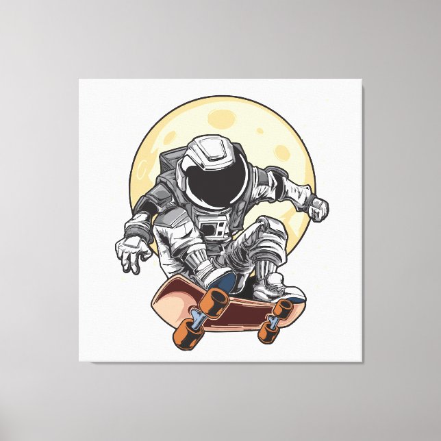 Astronaut-Skate Leinwanddruck (Vorderseite)