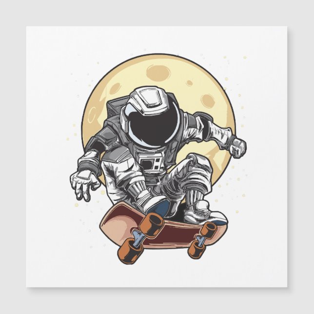 Astronaut-Skate Magnetkarte (Vorderseite)