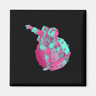 Astronaut Skateboard Skateboarder Skateboarding Sk Magnet