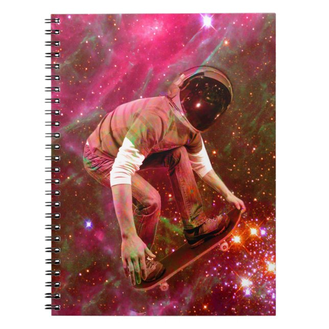 Astronaut Skateboarder Notizblock (Vorderseite)