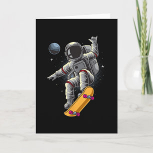 Astronaut Skateboarding Welt Planeten Mond Astrona Karte