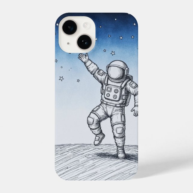 Astronaut sketch phonecase  iPhone 14 hülle (Rückseite)