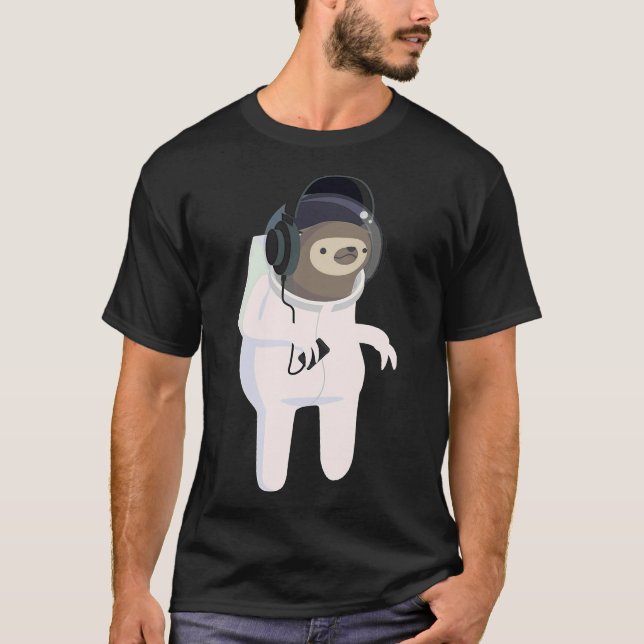 Astronaut Sloth Sticker T-Shirt (Vorderseite)