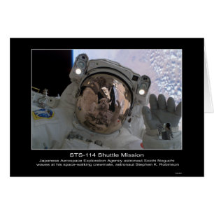 Astronaut Soichi Noguchi bewegt am Astronauten