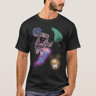 Astronaut Space Alien Jellyfish Jagen mit Net G T-Shirt