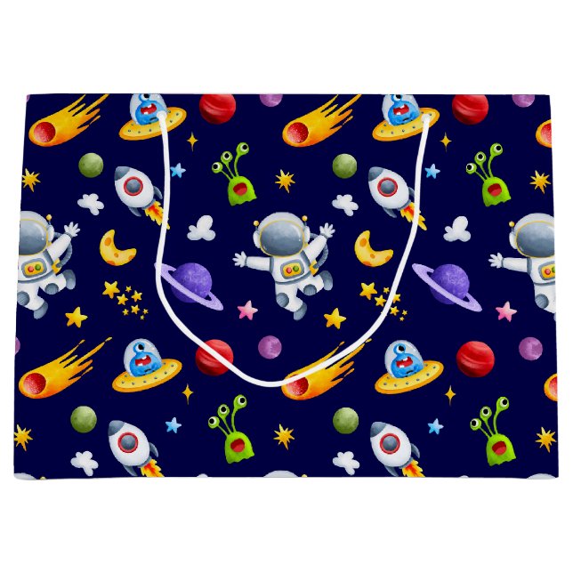 Astronaut Space Außerirdischen Geschenktasche Große Geschenktüte (Vorderseite)