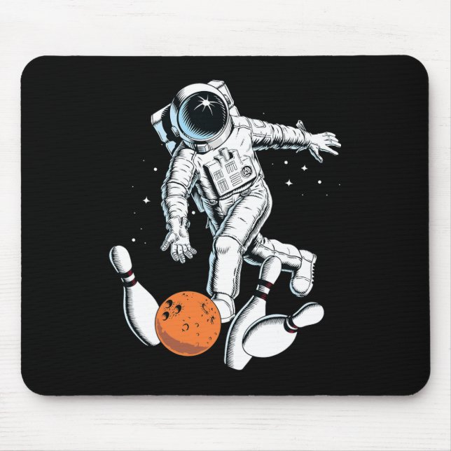 Astronaut Space Bowling Cool Astronaut Bowling Lov Mousepad (Vorne)