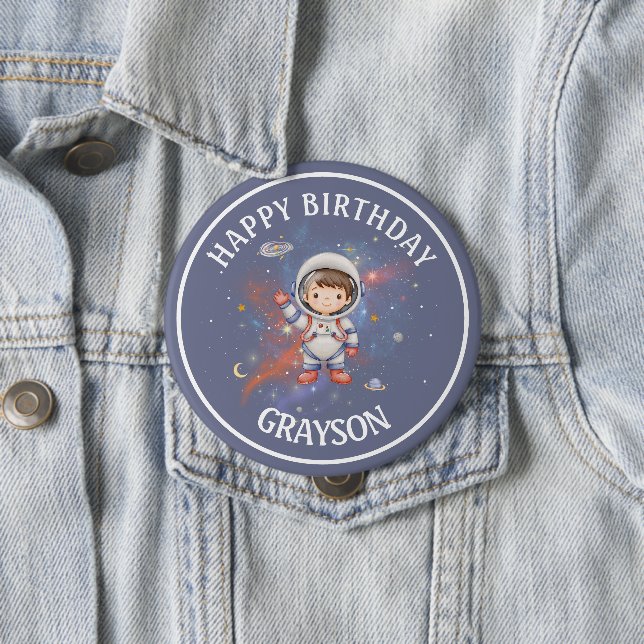 Astronaut Space Geburtstag Button (Beispiel)