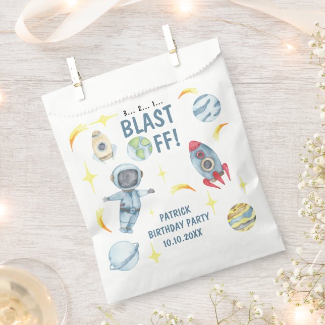 Astronaut Space Geburtstagsparty Geschenktütchen (Ausgeschnitten)