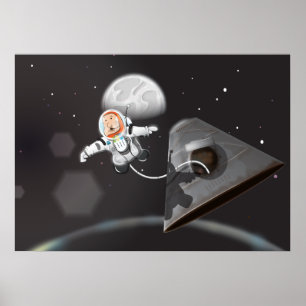 Astronaut Space Gehen Sie außerhalb der Kapsel Poster