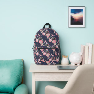 Astronaut Space Girl Pattern Bedruckter Rucksack