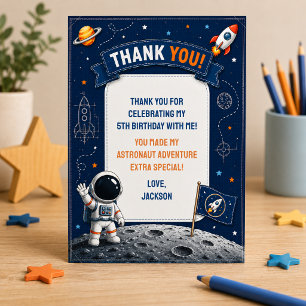 Astronaut Space Kids Geburtstag Danke Karte