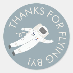 Astronaut Space Party Vielen Dank für Ihre Unterst Runder Aufkleber