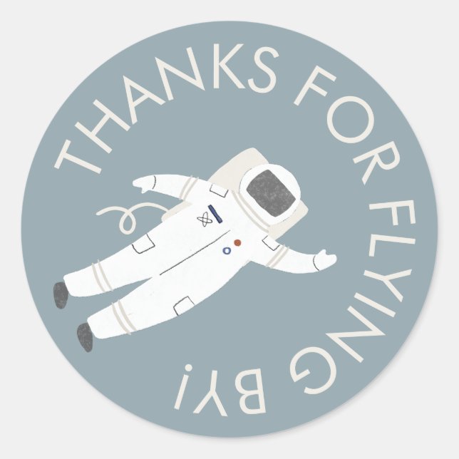 Astronaut Space Party Vielen Dank für Ihre Unterst Runder Aufkleber (Vorderseite)
