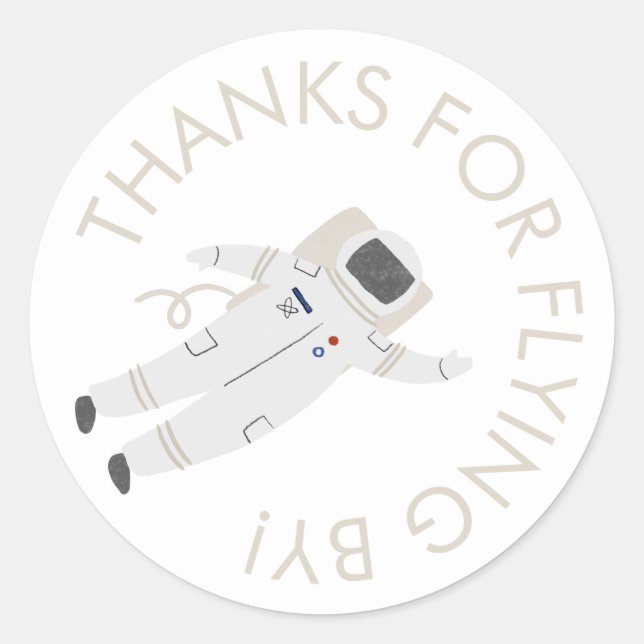 Astronaut Space Party Vielen Dank für Ihre Unterst Runder Aufkleber (Vorderseite)