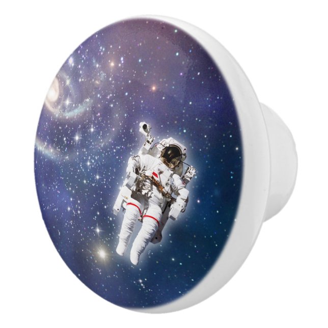 Astronaut Space Swirling Vortex Stars Galaxy Keramikknauf (Rechts)
