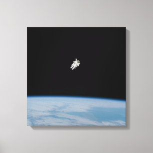 Astronaut Spacewalk über der Erde Leinwanddruck