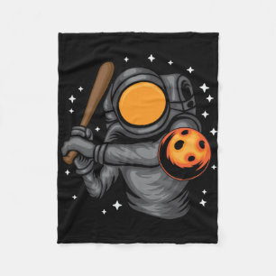 Astronaut spielt Baseball im Weltraum Fleecedecke