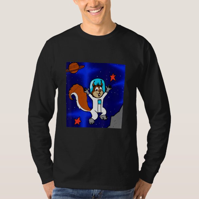 Astronaut Squirrel in Space T-Shirt (Vorderseite)