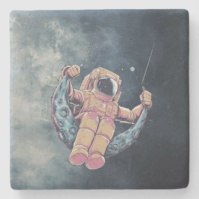 Astronaut Steinuntersetzer (Vorderseite)