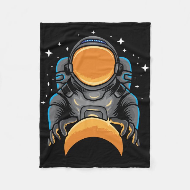Astronaut steuert Weltraum Fleecedecke (Vorderseite)