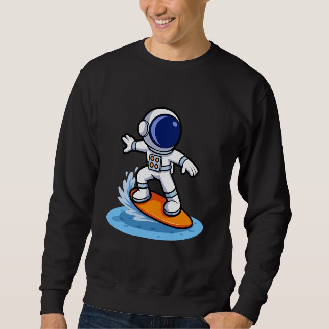 Astronaut Surfing Adventure Sweatshirt (Vorderseite)