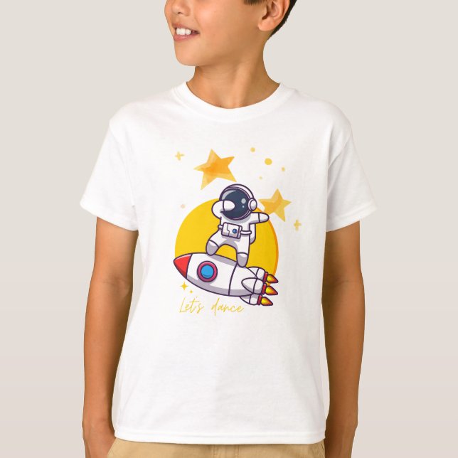 Astronaut tanzt auf einer Rakete T-Shirt (Vorderseite)