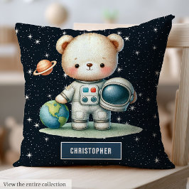 Astronaut Teddy Bear Baby Boy Kissen Personalisier